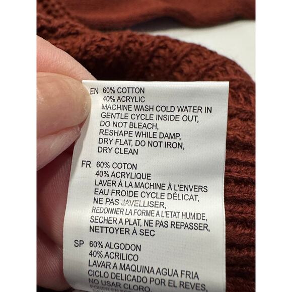 NEW RD Style Stitch Fix Josslyn V-Neck Sweater XL Burnt Orange Cotton Blend NWT - Picture 10 of 15